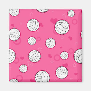 Het leuke Roze van het Patroon van het Volleyball Magneet