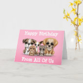 Het leuke Roze van het Portret van het "puppy", Kaart (Gele Bloem)