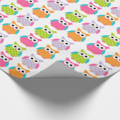 Het leuke Roze Verpakkende Document van de Uil van Cadeaupapier (Hoek)