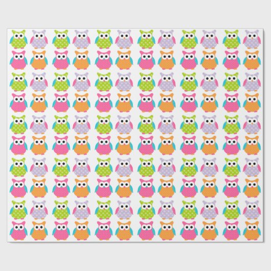 Het leuke Roze Verpakkende Document van de Uil van Cadeaupapier (Vlak)