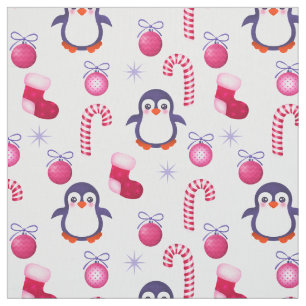 Het leuke Roze & Witte Patroon van Kerstmis met Stof