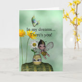 Het leuke Schattige Baby stuntelt de Honing van de Kaart (Gele Bloem)