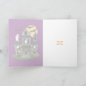 Het leuke spookhuis van Halloween en weinig heks Kaart (Binnen)