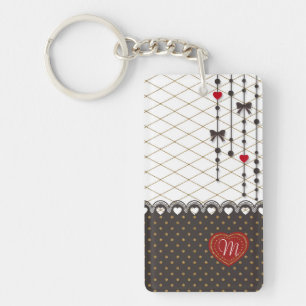 Het leuke trendy kant faux goud schittert sleutelhanger