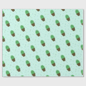 Het leuke van het kawaiiplant van de Cactus Cadeaupapier (Vlak)