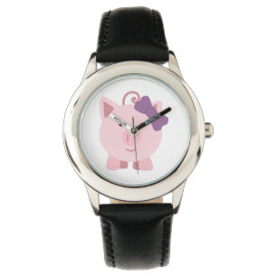 Het leuke Varken van het Meisje Horloge