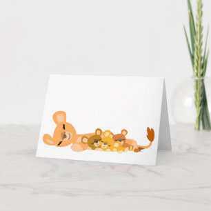 Het leuke wenskaart van de Leeuw en van de Welpen Kaart