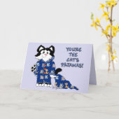 Het leuke Wenskaart van de Pyjama's van de Katten Kaart (Gele Bloem)