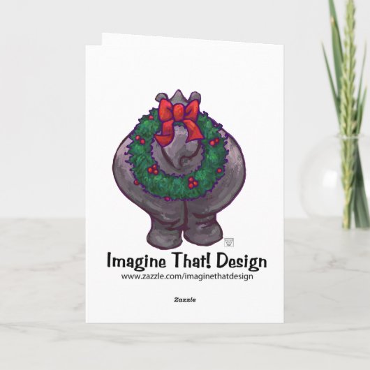 Het leuke Wenskaart van de Vakantie Hippo Feestdagen Kaart (Achterkant)