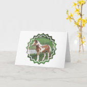 Het leuke Wenskaart van het Pony van de Verf Kaart (Gele Bloem)