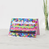 Het leuke Zoete Denken aan u kaart in ROZE (Achterkant)