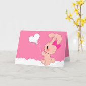 Het leuke Zoete Denken aan u kaart in ROZE (Gele Bloem)