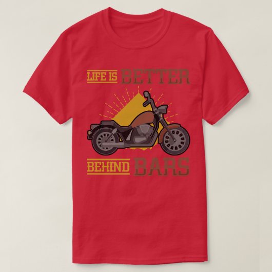 Het leven achter de bars chopper biking t-shirt (Design voorkant)
