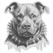 Het leven als Bull Terrier met Spike Caller Sticker (Voorkant)