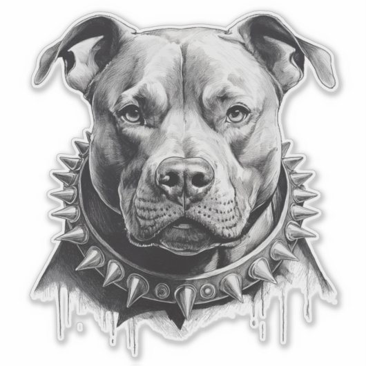 Het leven als Bull Terrier met Spike Caller Sticker (Voorkant)