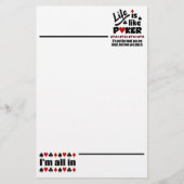 Het leven als Poker briefpapier (Voorkant)