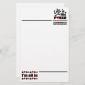 Het leven als Poker briefpapier (Voorkant / Achterkant)