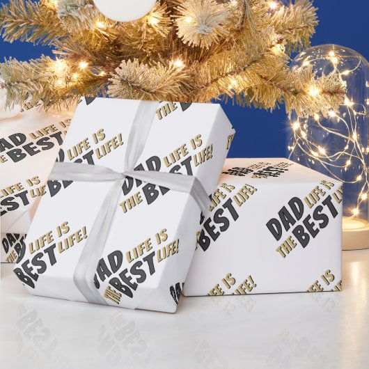 Het leven als vader is het beste leven Vader citaa Cadeaupapier (Feestdagen)