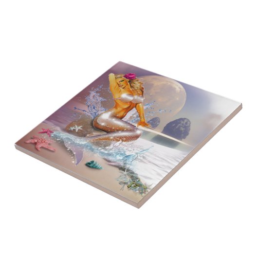 Het leven als zeemeermin tegeltje (Zijkant)