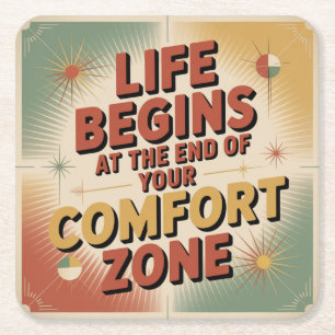 Het Leven Begint Aan Het Eind Van Je Comfortzone Kartonnen Onderzetters
