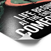 Het leven begint aan het einde van je comfortzone foto afdruk (Hoek)