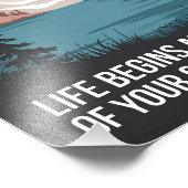 Het leven begint aan het einde van je comfortzone foto afdruk (Hoek)