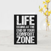 Het leven begint aan het einde van je comfortzone kaart (Gele Bloem)