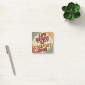 Het leven begint aan het einde van je comfortzone post-it® notes (Kantoor)