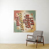 Het leven begint aan het einde van je comfortzone wandkleed (In Situ (horizontaal))