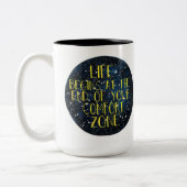 Het leven begint aan het einde van uw Comfort Zone Tweekleurige Koffiemok (Links)