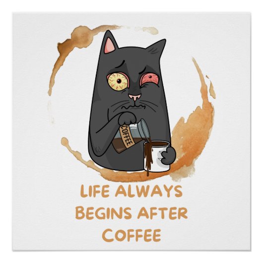 het leven begint altijd na koffie perfect poster (Voorkant)