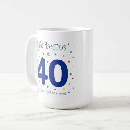 Het leven begint bij 40 Mok (Voorkant links)