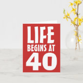 Het leven begint bij 40 wenskaarten van de 40ste v kaart (Gele Bloem)