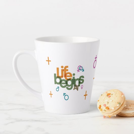 Het leven begint bij (aanpassen) | Latte Mok (In situ)