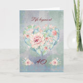 Het leven begint bij Cactus van 40 Waterverven Kaart (Voorkant)