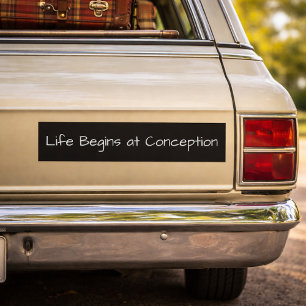 Het leven begint bij Conception Pro Life Anti Abor Bumpersticker