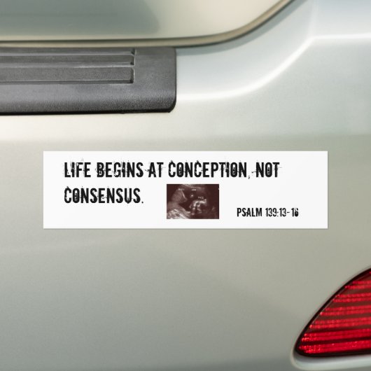 Het leven begint bij de conceptie. bumpersticker (Op auto)
