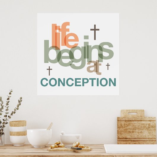 Het leven begint bij de conceptie poster (Keuken)