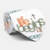 Het leven begint bij de conceptie stropdas (Opgerold)