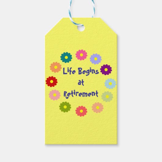 "Het leven begint bij de pensionering" Cadeaulabel (Voorkant)