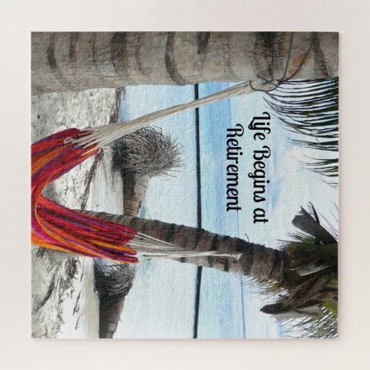 Het leven begint bij de pensionering.. Hammock bij Legpuzzel (Horizontaal)