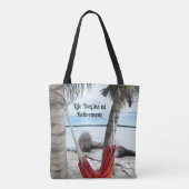 Het leven begint bij de pensionering.. Hammock bij Tote Bag (Achterkant)