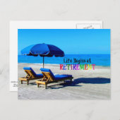 Het leven begint bij de pensionering, ontspannen o briefkaart (Voorkant / Achterkant)