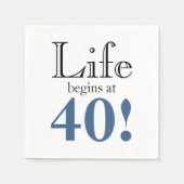 Het leven begint bij een 40-leisteenblauw en een z servet (Voorkant)