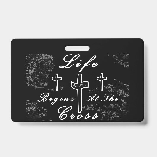 Het leven begint bij het kruis badge (Voorkant)
