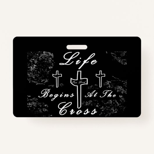 Het leven begint bij het kruis badge (Voorkant)