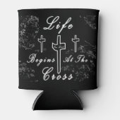 Het leven begint bij het kruis blikjeskoeler (Voorkant)