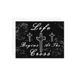 Het leven begint bij het kruis briefkaart