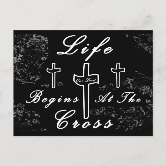 Het leven begint bij het kruis briefkaart (Voorkant)
