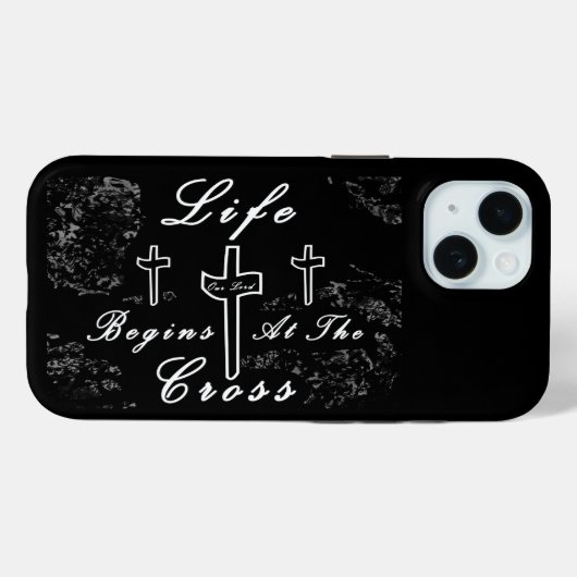 Het leven begint bij het kruis Case-Mate iPhone case (Achterkant (horizontaal))